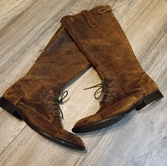 Born Crown Gilmore Full Zip Tall Leather Riding Boots Size 8 - Picture 1 of 13